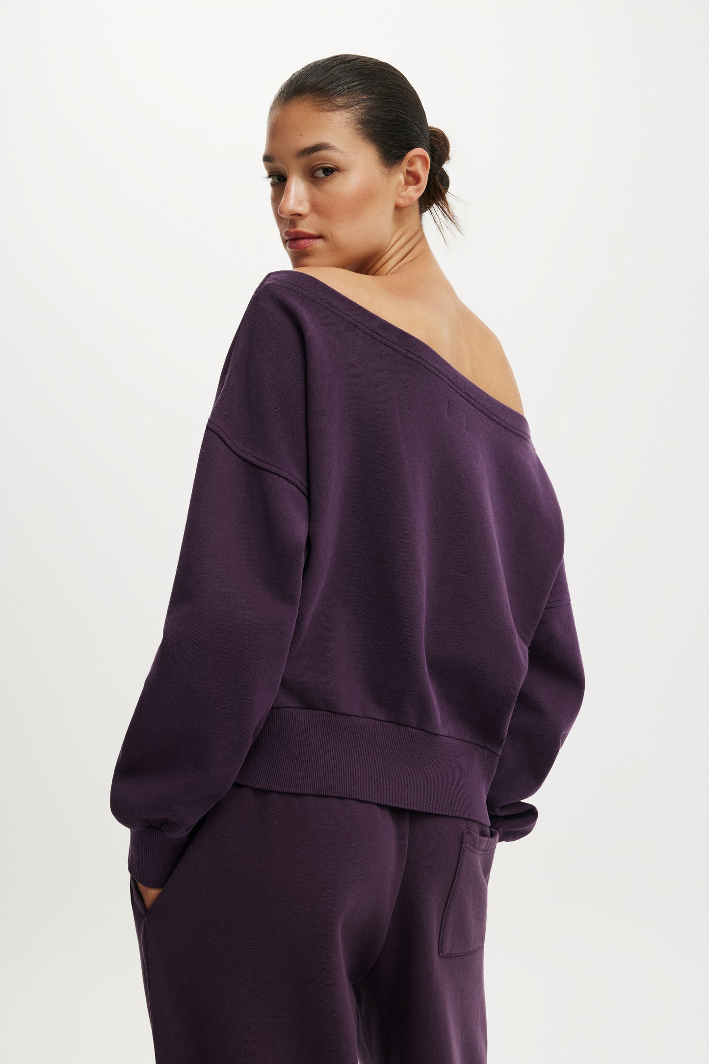 Relaxed Off Shoulder Sweatshirt