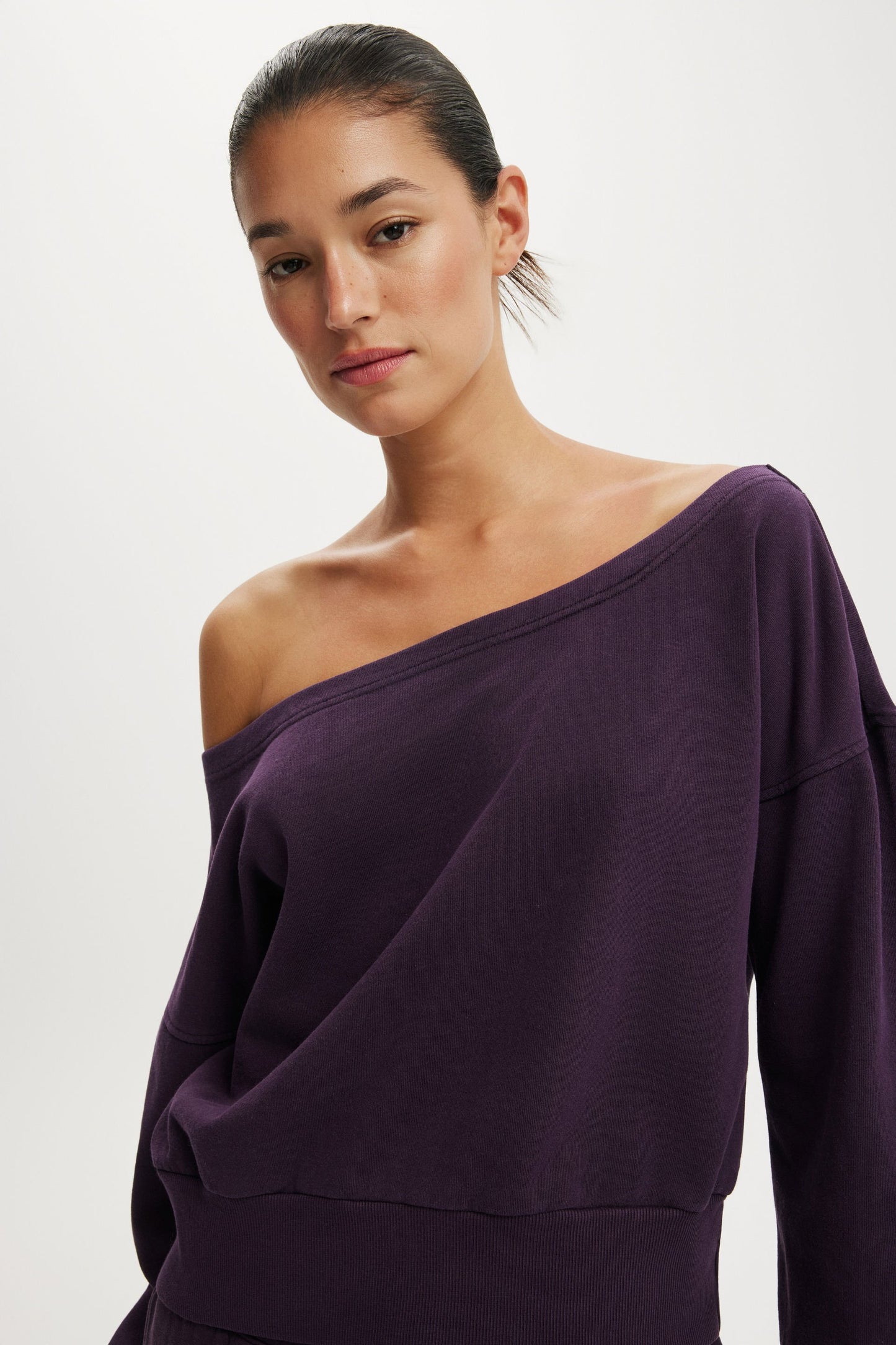 Relaxed Off Shoulder Sweatshirt