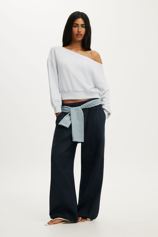 Relaxed Off Shoulder Sweatshirt