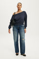Relaxed Off Shoulder Sweatshirt