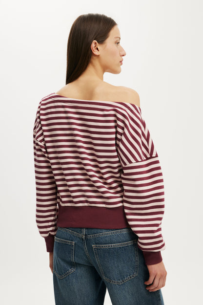 Relaxed Off Shoulder Sweatshirt