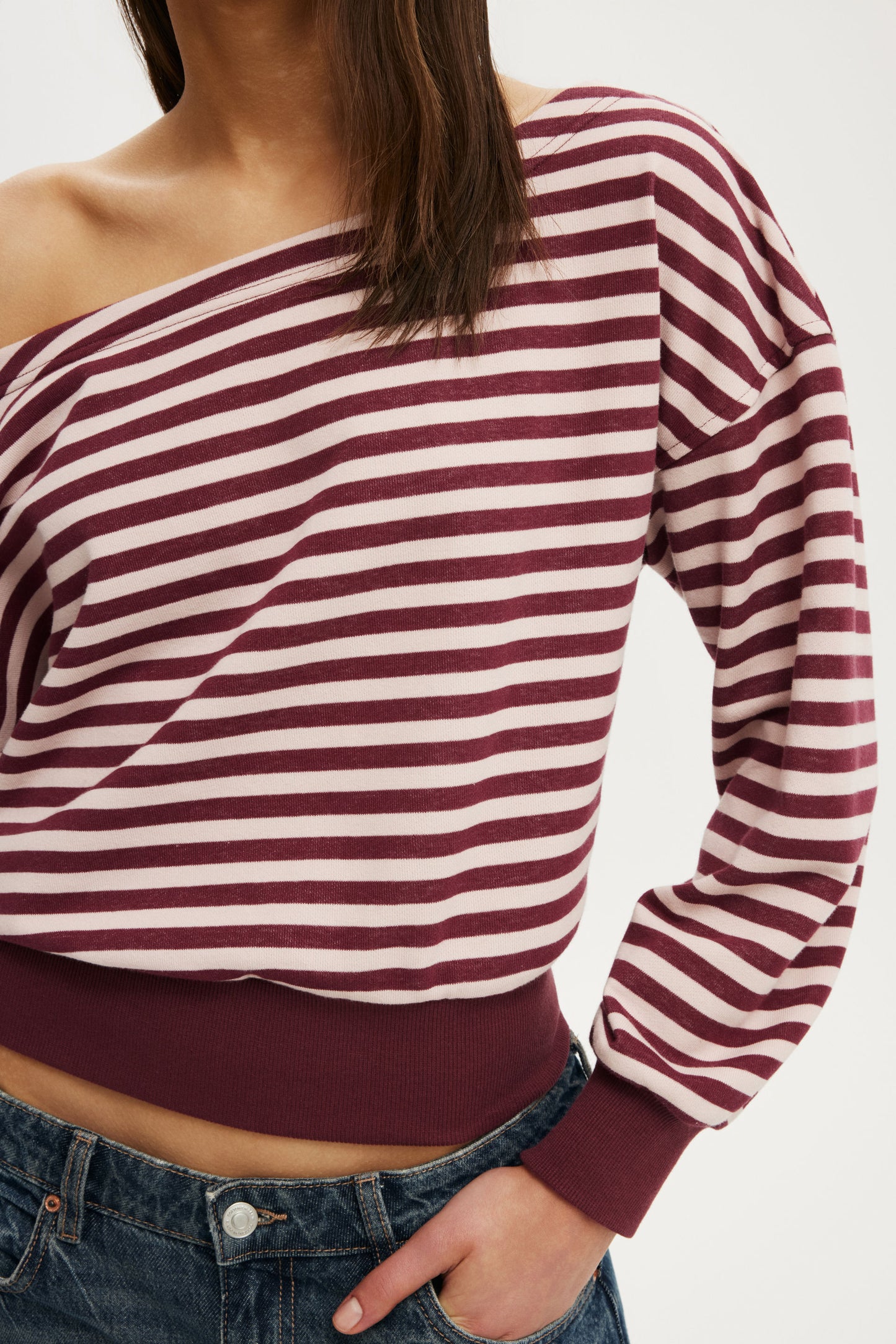 Relaxed Off Shoulder Sweatshirt