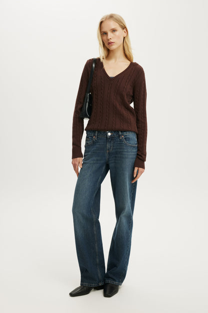 Cotton V Neck Pullover