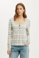Ls Babydoll Button Through Knit