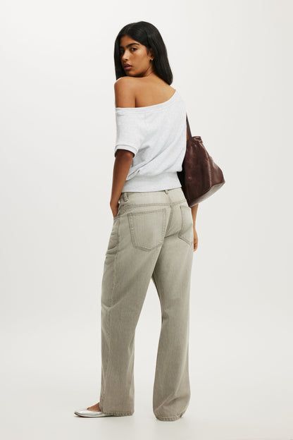 Short Sleeve Off Shoulder Sweatshirt