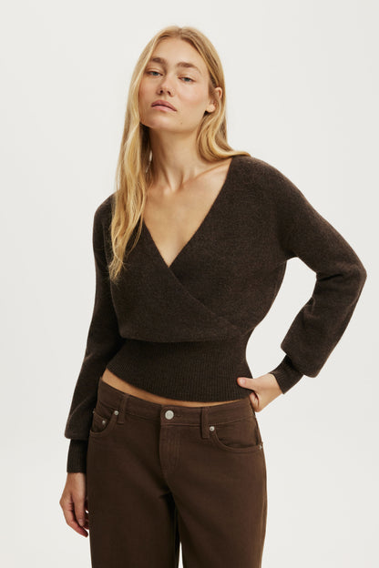 Softest Luxe Mock Wrap Knit