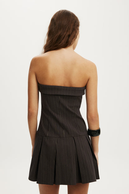 Strapless Suiting Mini Dress