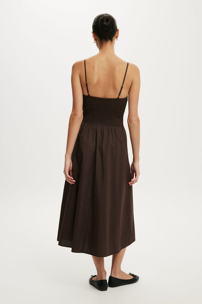 Remy Shirred Bodice Midi Dress
