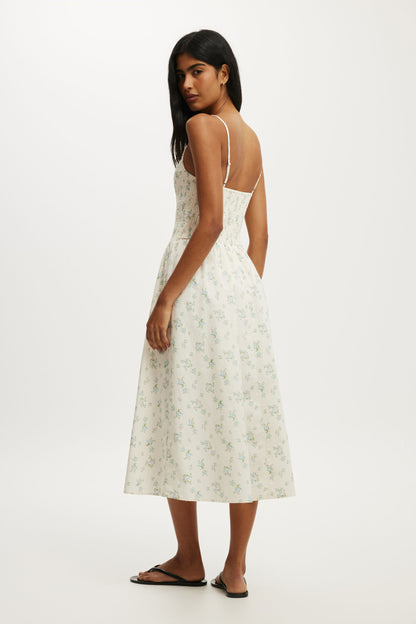 Remy Shirred Bodice Midi Dress