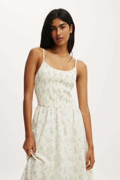 Remy Shirred Bodice Midi Dress