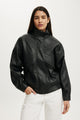 Theo Faux Leather Bomber