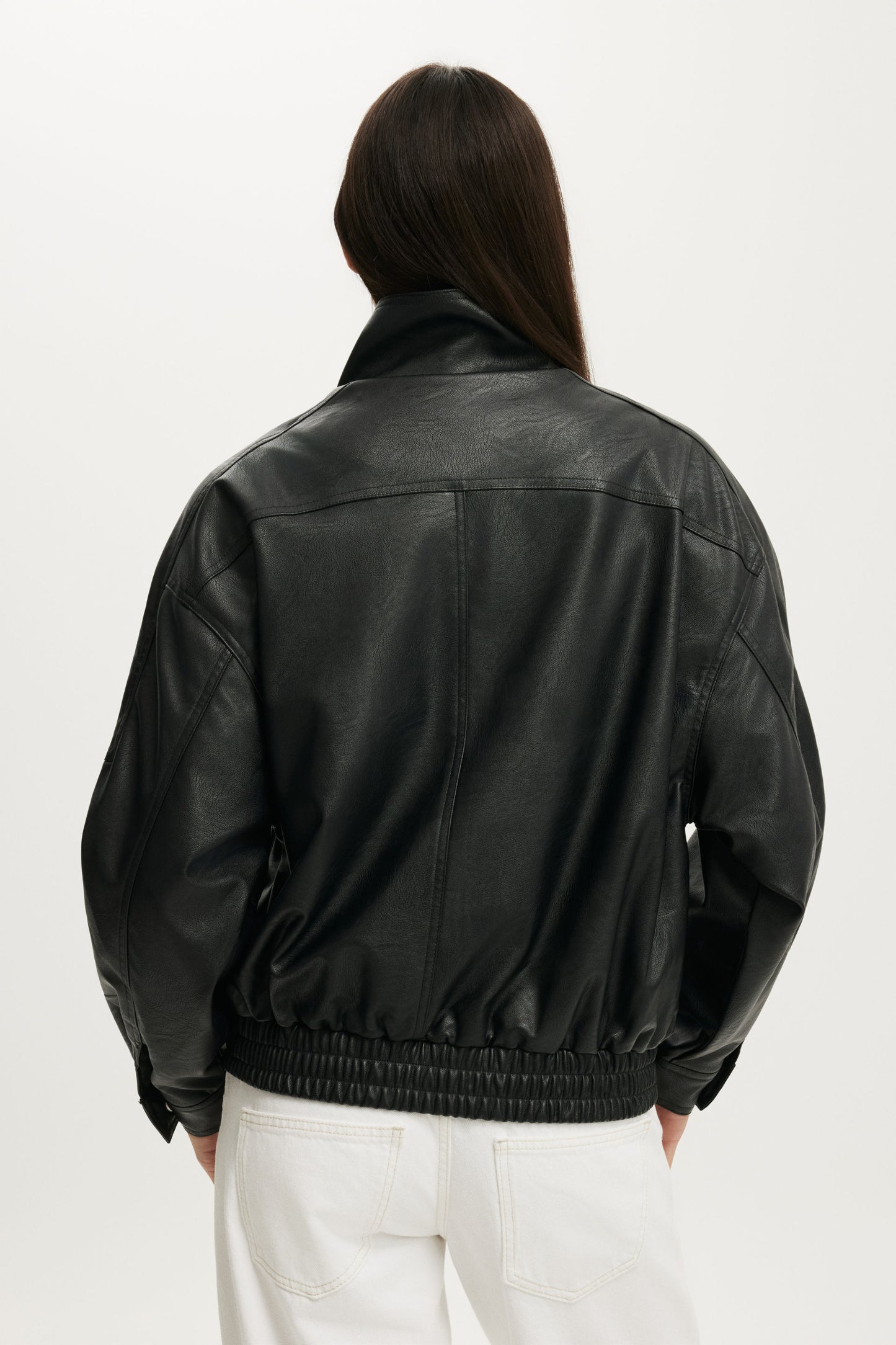 Theo Faux Leather Bomber