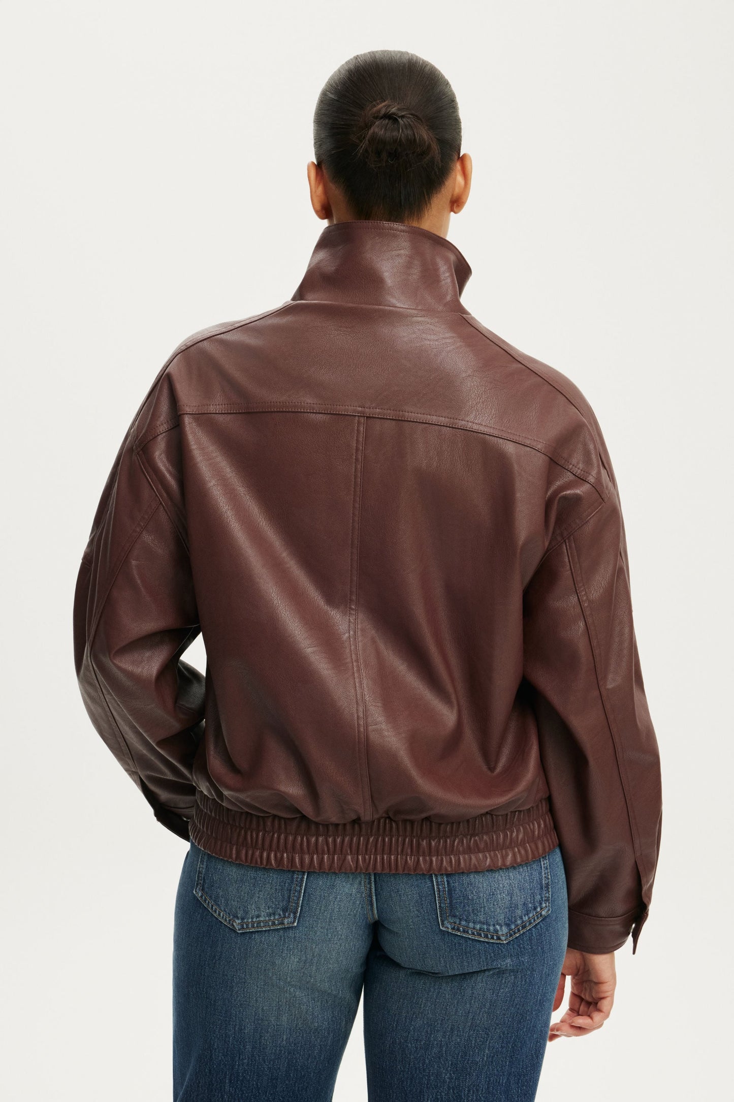 Theo Faux Leather Bomber