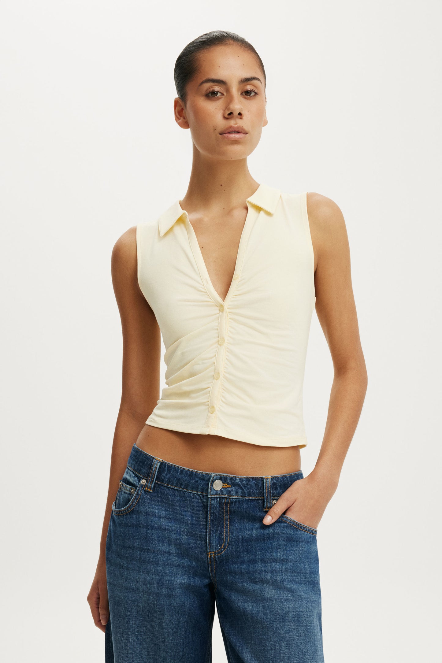 Gathered Front Polo