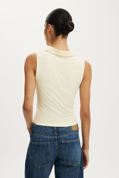 Gathered Front Polo