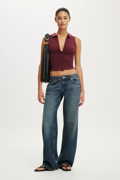Gathered Front Polo