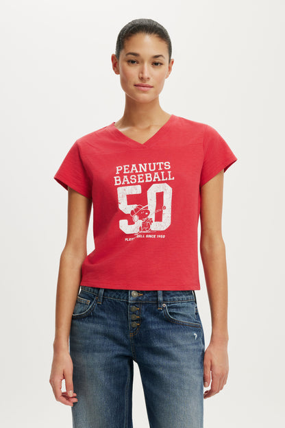 Snoopy V Neck Original Graphic Tee