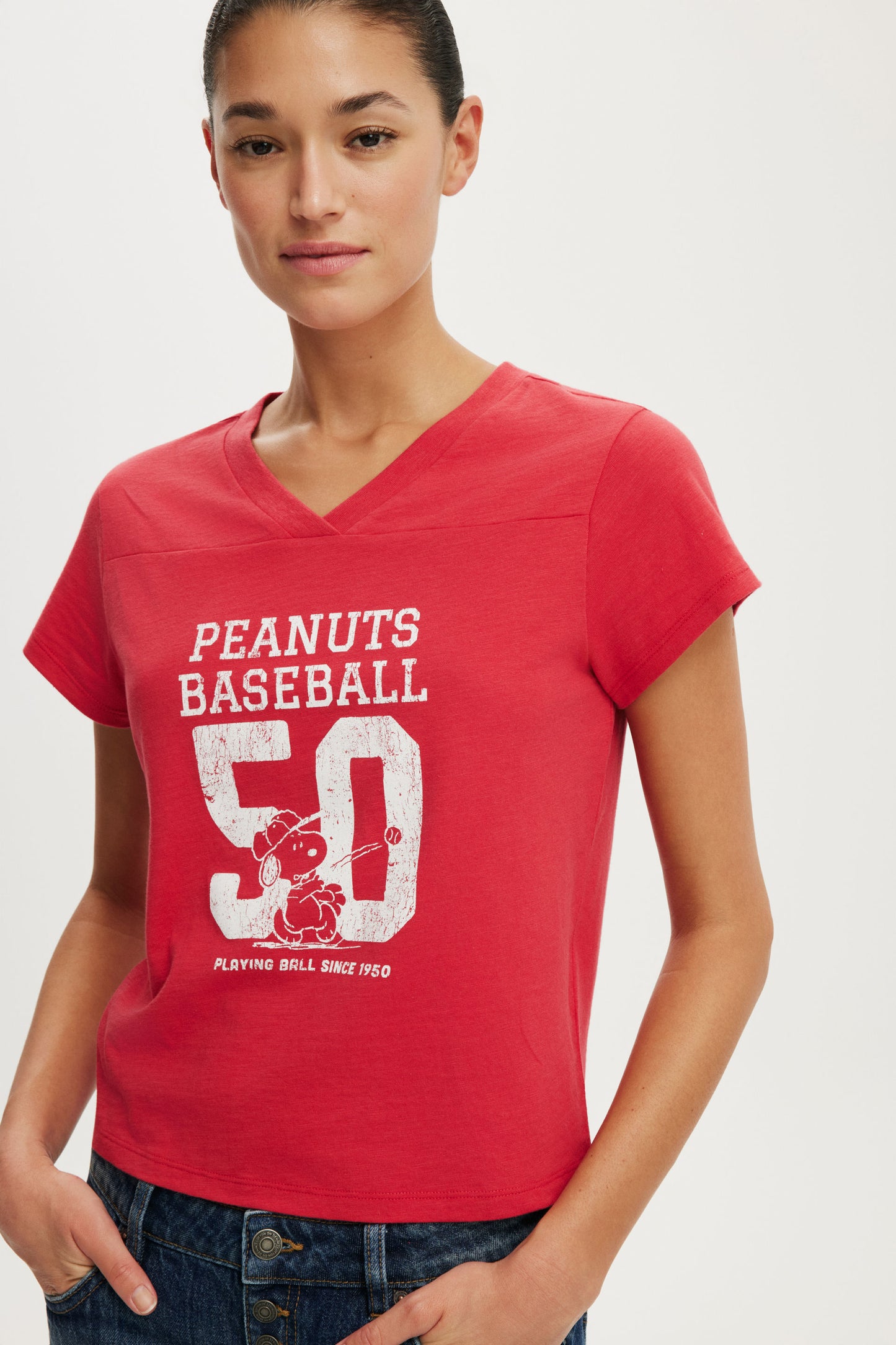 Snoopy V Neck Original Graphic Tee