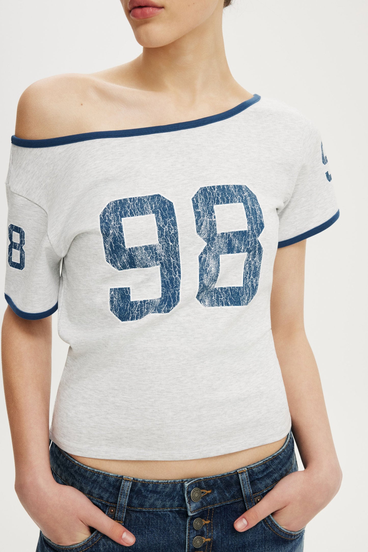 The Fitted Off Shoulder Graphic Tee