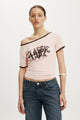 The Fitted Off Shoulder Graphic Tee