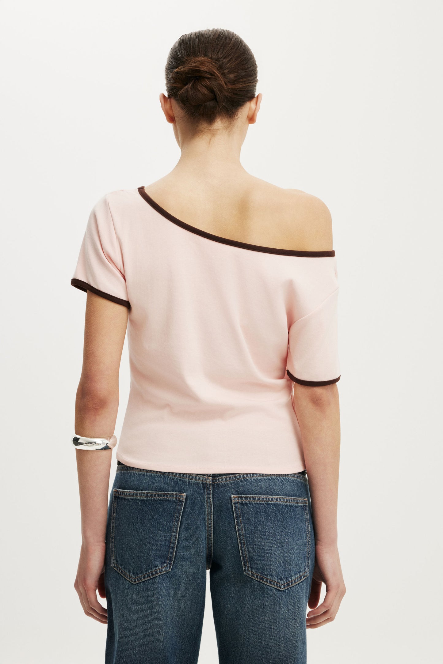 The Fitted Off Shoulder Graphic Tee