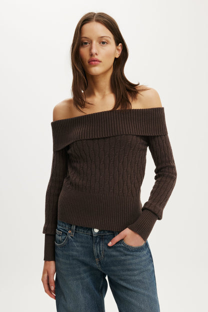 Lotus Off Shoulder Knit