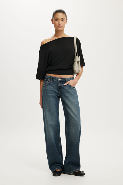 Sage Off Shoulder Short Sleeve