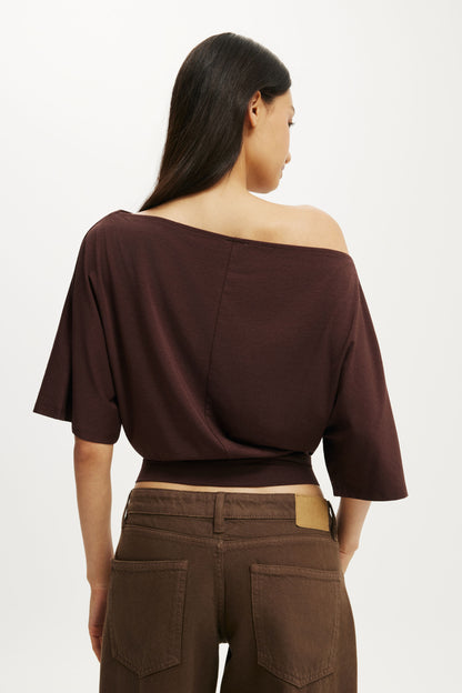 Sage Off Shoulder Short Sleeve