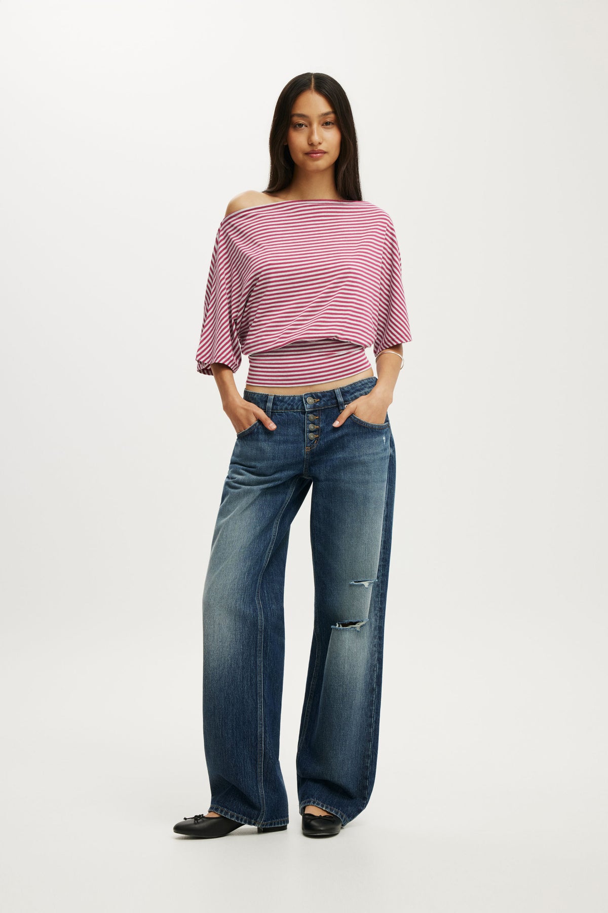 Sage Off Shoulder Short Sleeve