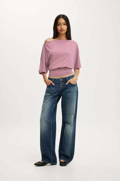 Sage Off Shoulder Short Sleeve