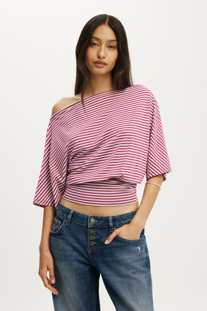 Sage Off Shoulder Short Sleeve