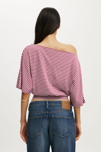 Sage Off Shoulder Short Sleeve