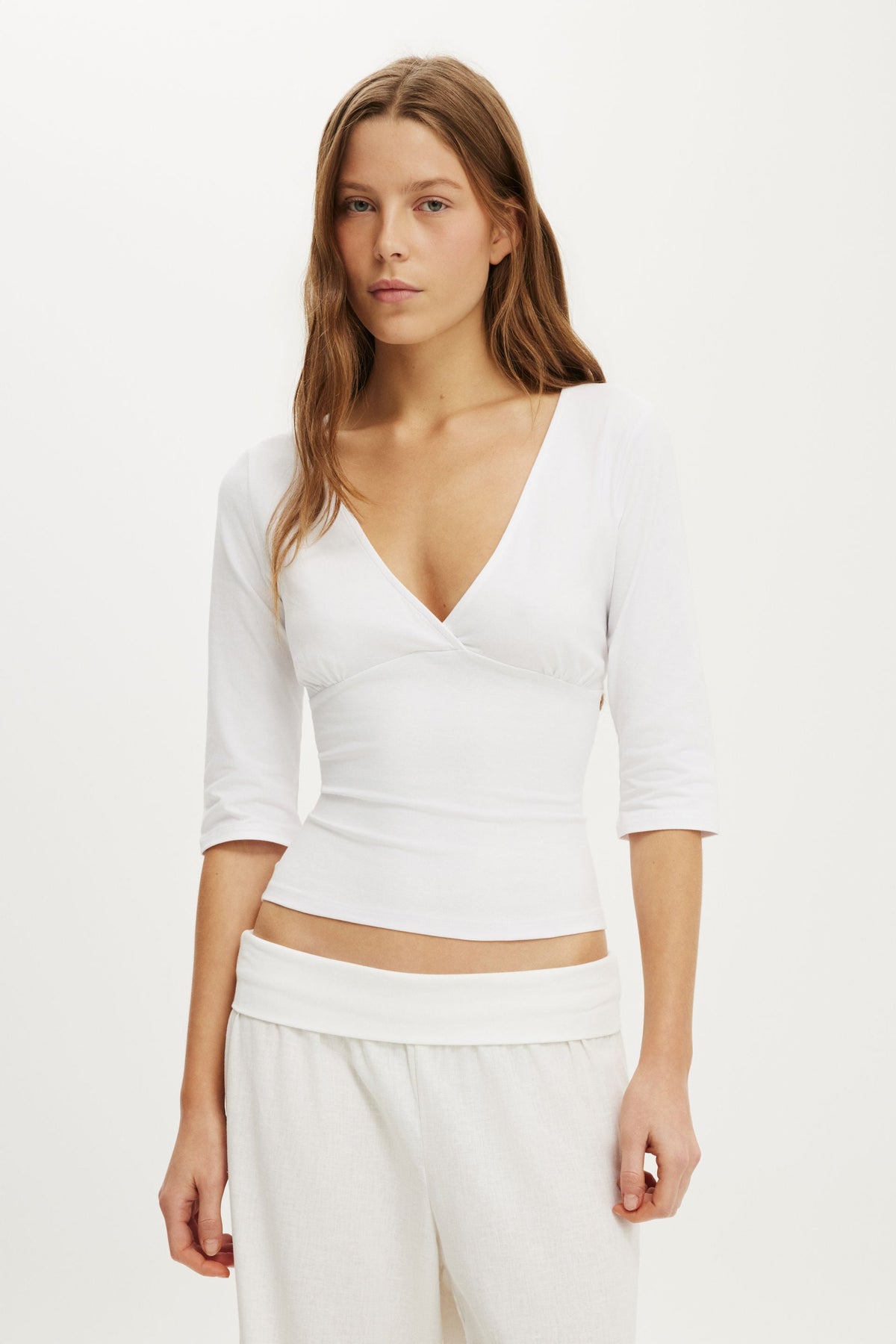 Maple V Neck 3/4 Sleeve