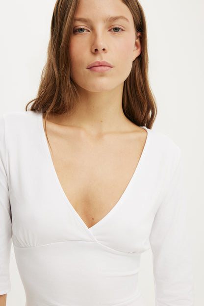 Maple V Neck 3/4 Sleeve