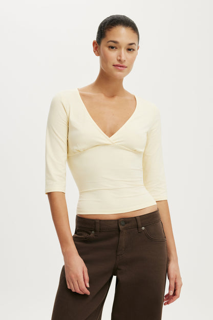 Maple V Neck 3/4 Sleeve