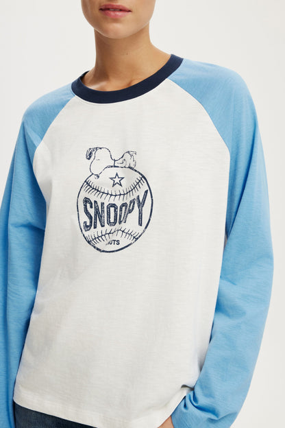 Snoopy Raglan LS Graphic Tee