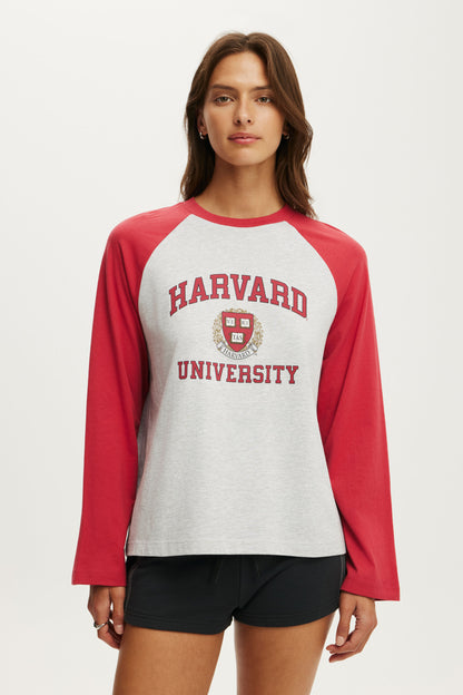Harvard Raglan LS Graphic Tee