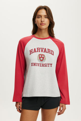 Harvard Raglan LS Graphic Tee