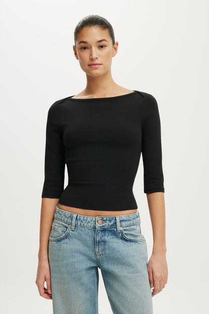 90S Boatneck ¾ Sleeve