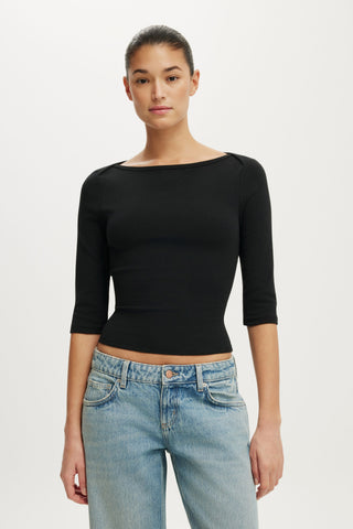 90S Boatneck ¾ Sleeve