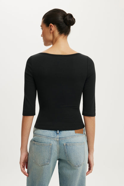 90S Boatneck ¾ Sleeve