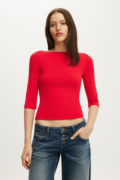 90S Boatneck ¾ Sleeve
