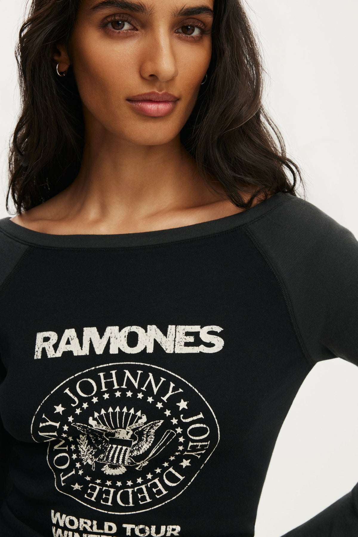 Ramones Music Fitted LS Raglan Graphic Tee