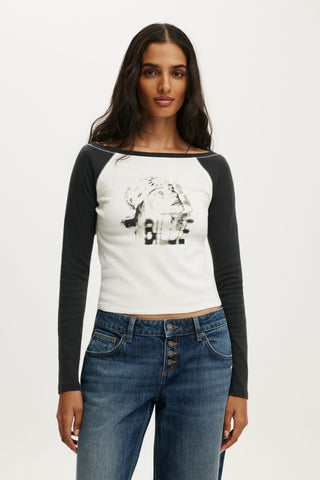 Billie Eilish Music Fitted LS Raglan Graphic Tee