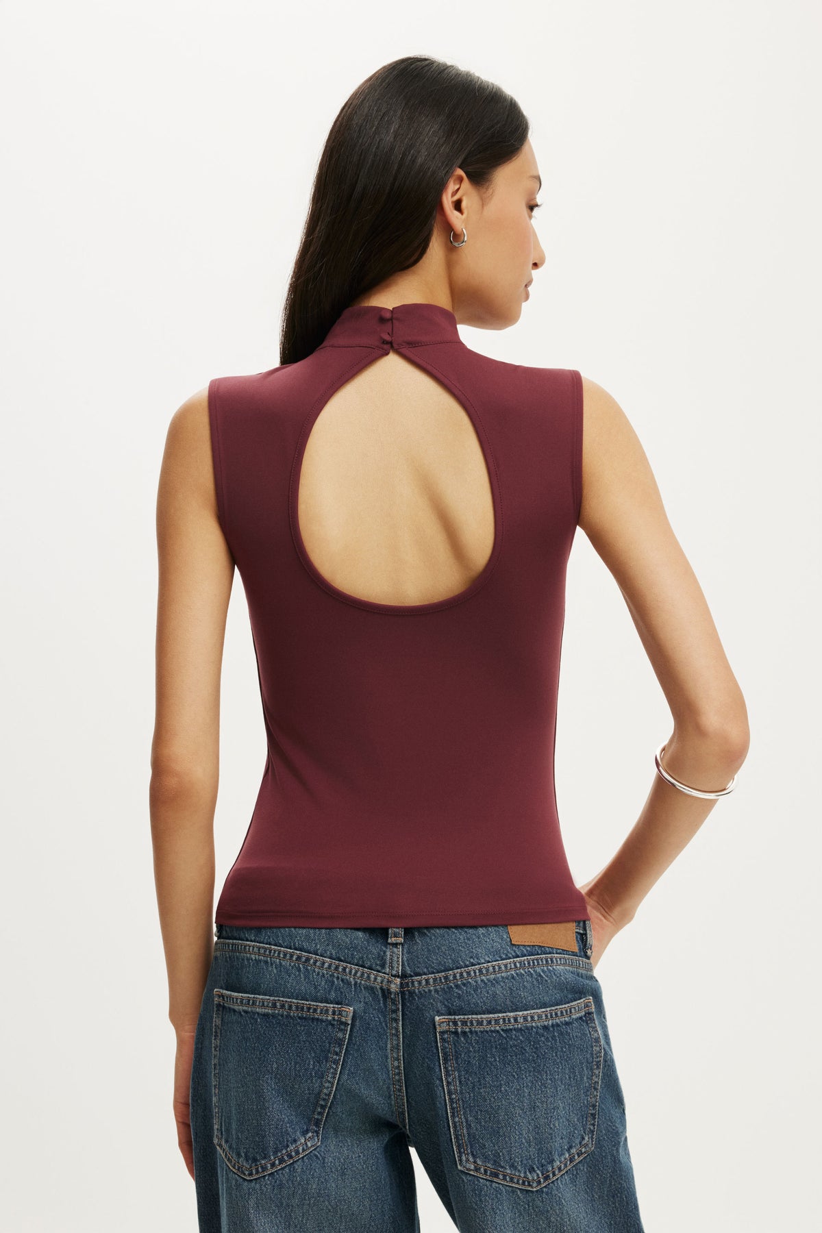 Hold Me Mockneck Open Back Tank