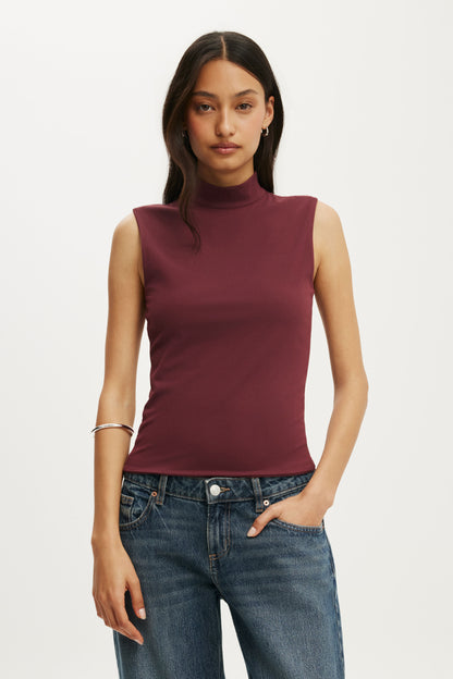 Hold Me Mockneck Open Back Tank