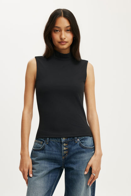 Hold Me Mockneck Open Back Tank