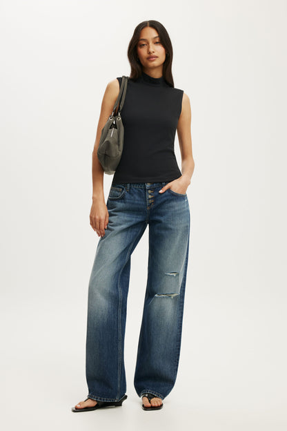 Hold Me Mockneck Open Back Tank