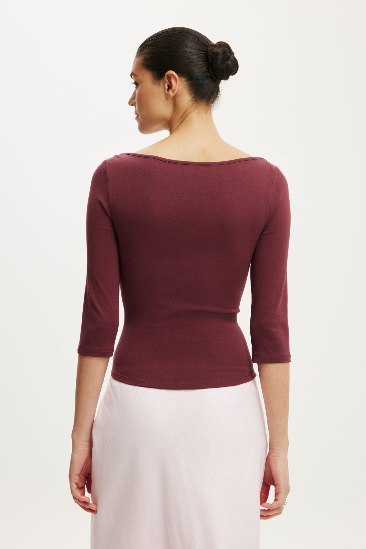 Boat Neck Graphic 3/4 Sleeve
