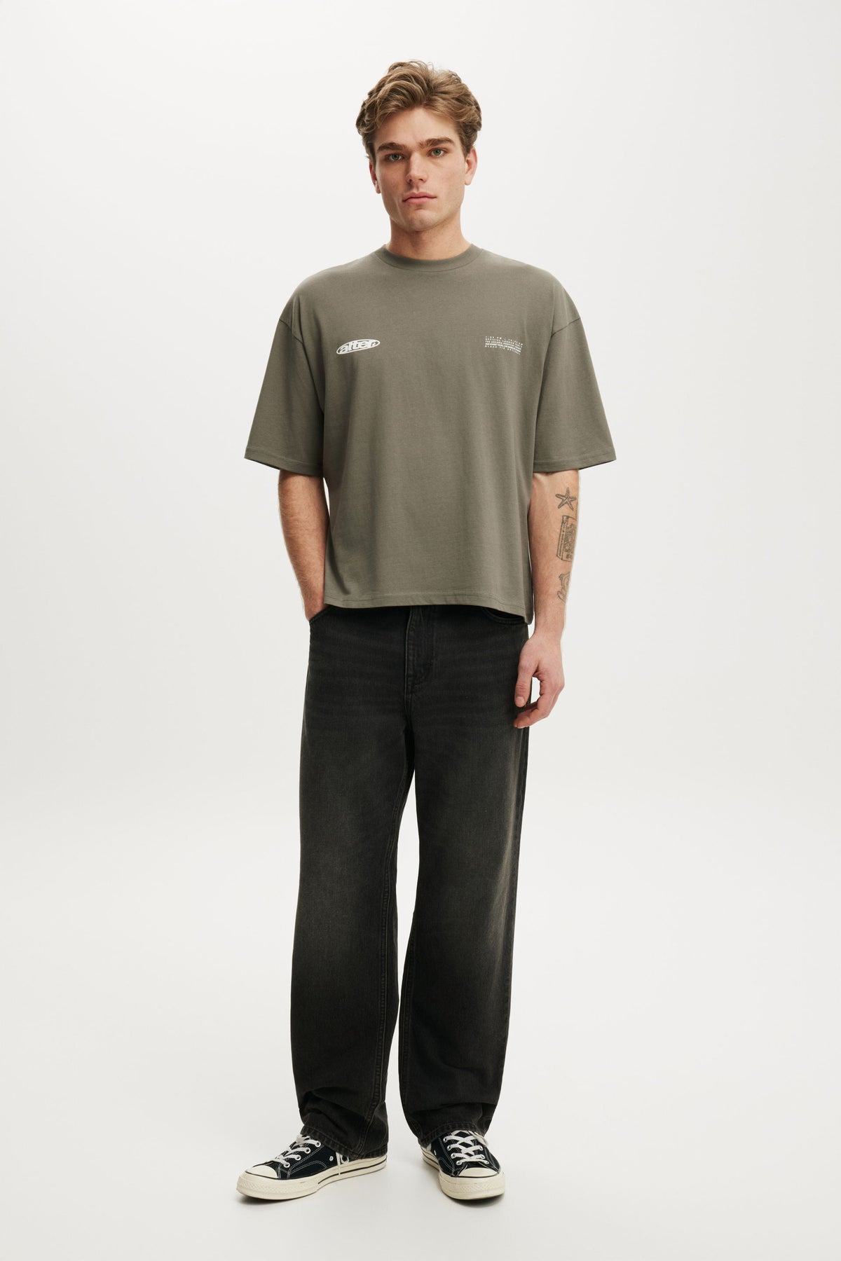 Cropped Fit Graphic T-Shirt